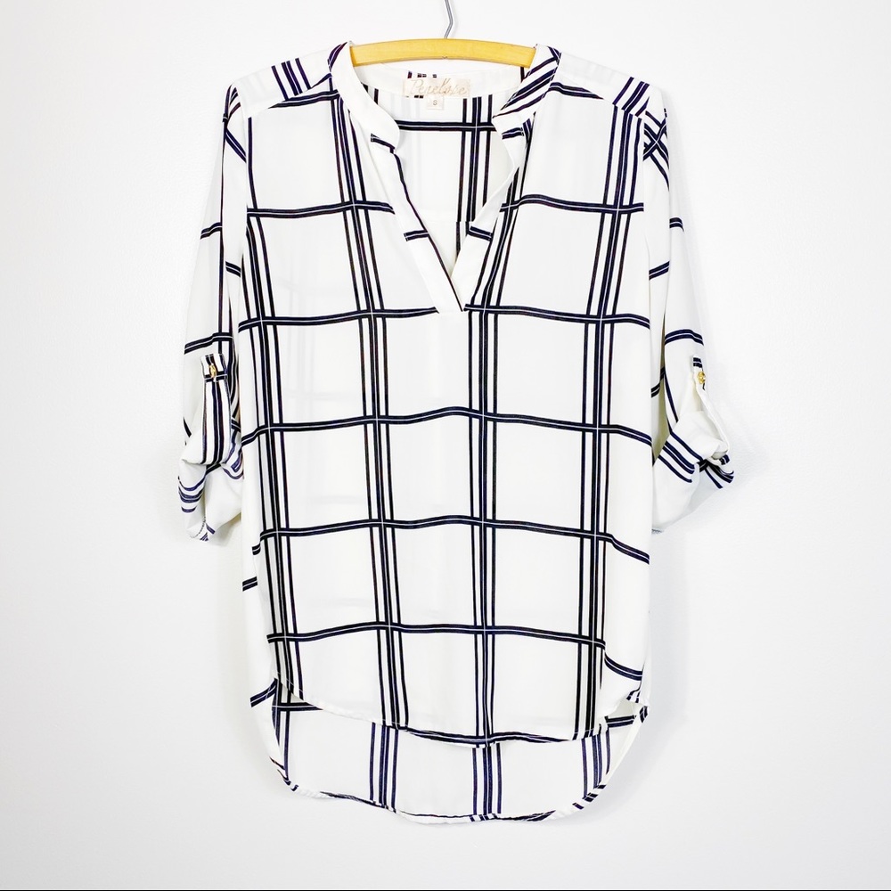 LAST CHANCE- FREE PEOPLE Penelope Window pane Top